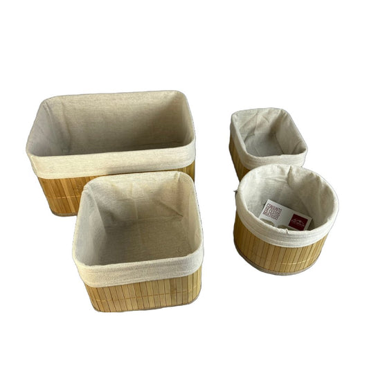 Conjunto 4 Cesto Organizador Multiuso em Bambu