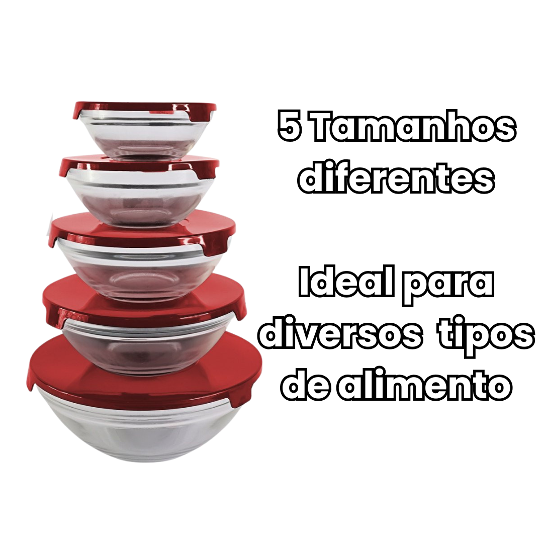 10 Potes de Vidros Resistentes Com tampa Sortida