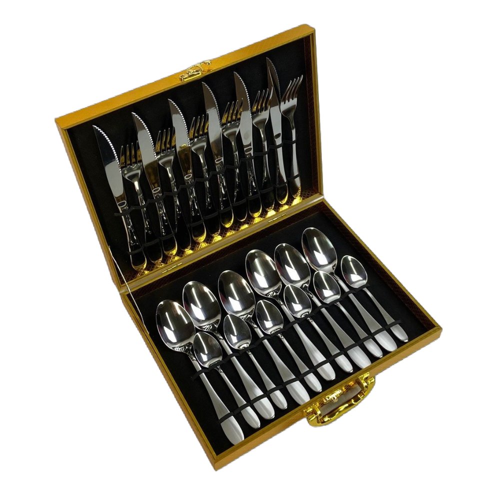 Conjunto 24 Peças Talheres Inox com Maleta