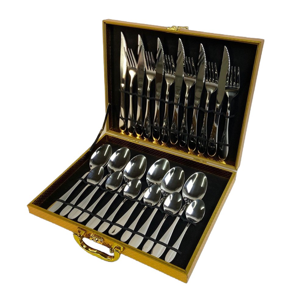 Conjunto 24 Peças Talheres Inox com Maleta