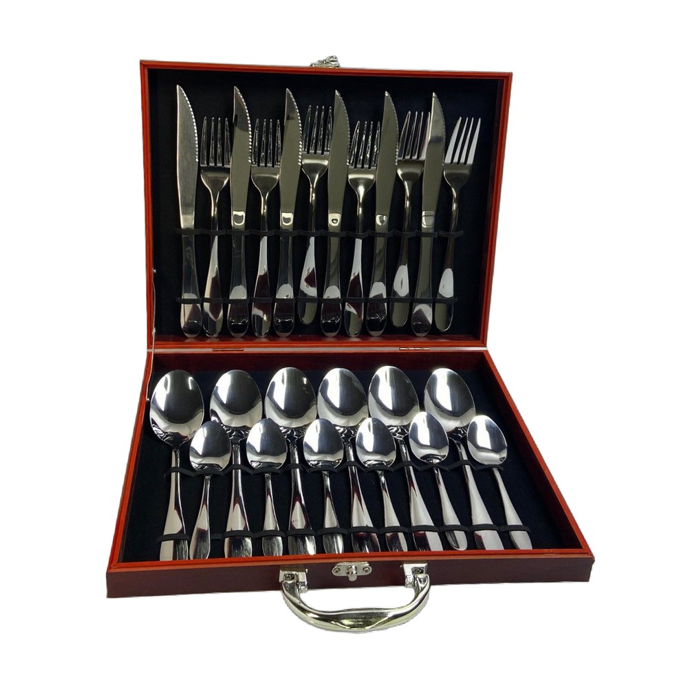 Conjunto 24 Peças Talheres Inox com Maleta