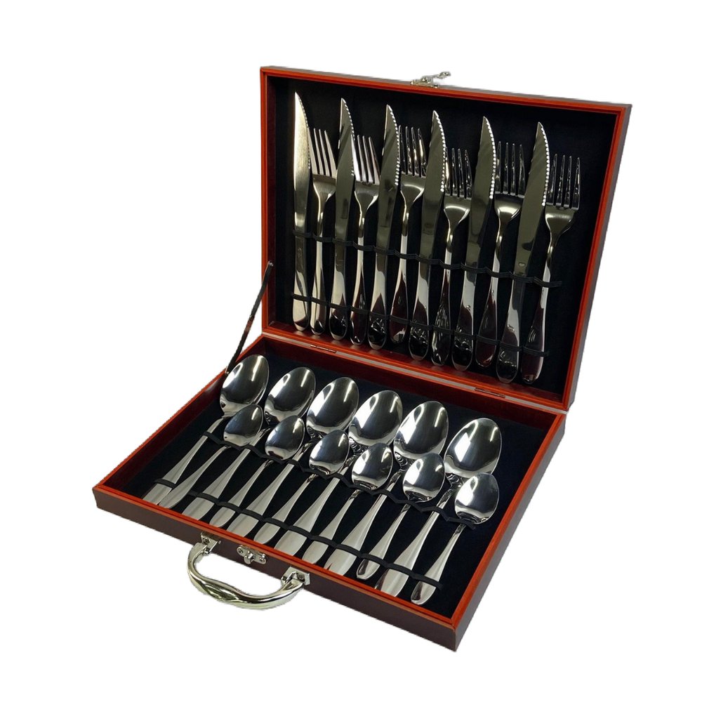 Conjunto 24 Peças Talheres Inox com Maleta
