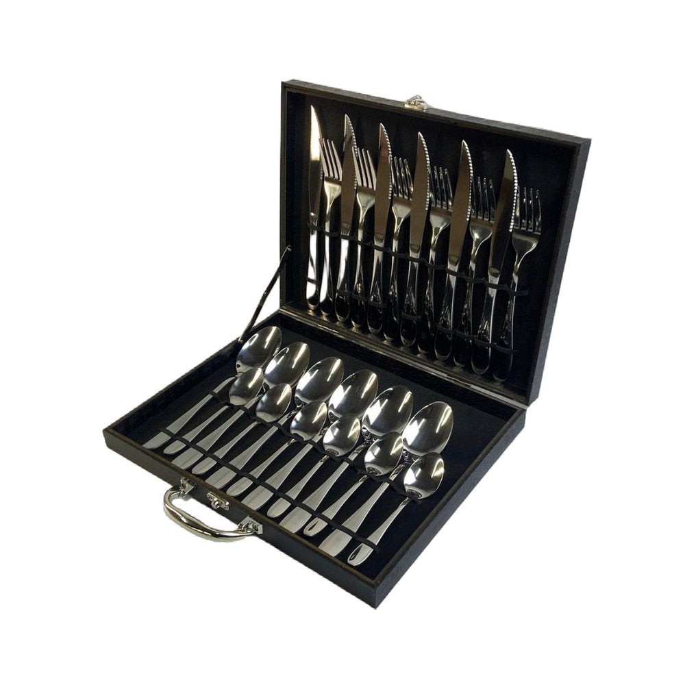 Conjunto 24 Peças Talheres Inox com Maleta