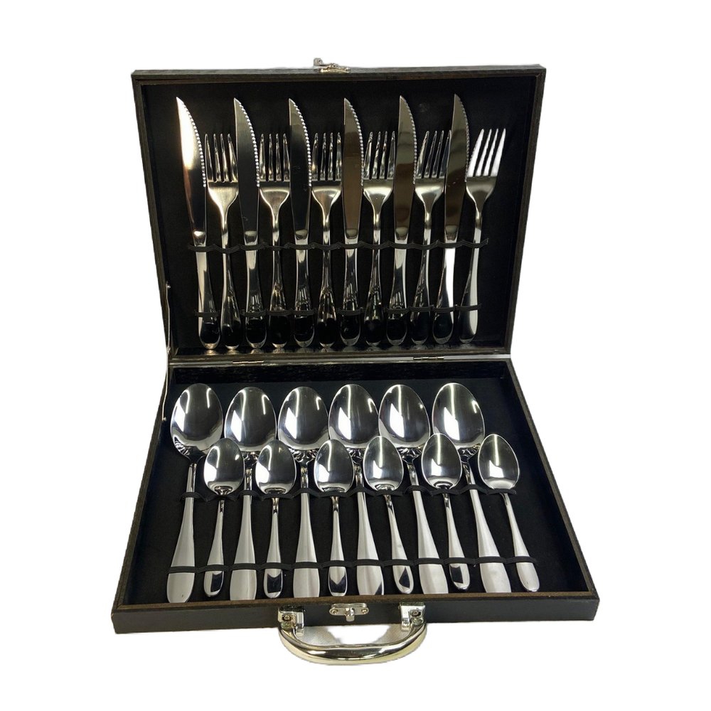 Conjunto 24 Peças Talheres Inox com Maleta